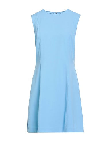OTTOD'AME Short dress Sky blue 68% Polyester, 28% Viscose, 4% Elastane