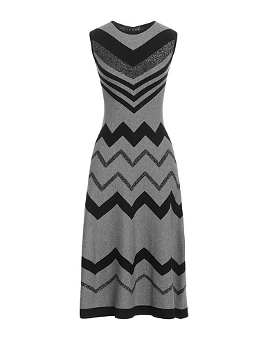 ICONA by KAOS Midi dress Grey 71% Viscose, 20% Polyester, 6% Metallic fiber, 3% Polyamide