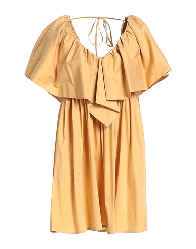 JIJIL Short dress Mustard 78% Cotton, 19% Polyamide, 3% Elastane