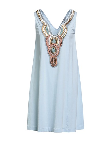 JIJIL Vestito corto Celeste 100% Cotone