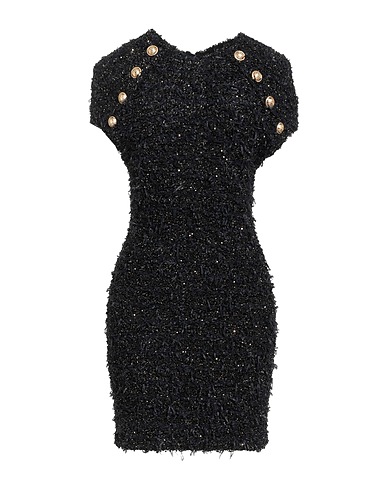 BALMAIN Sheath dress Black 44% Polyamide, 37% Viscose, 19% Polyester
