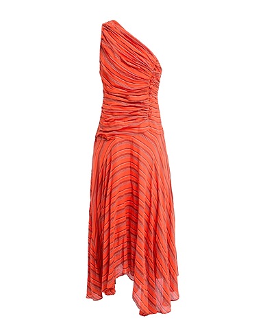 ULLA JOHNSON Vestido con un solo hombro Naranja 100% Algodón