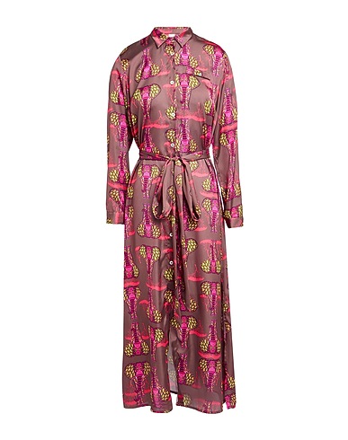 IL THE' DELLE 5 Long dress Chocolate brown 100% Polyester