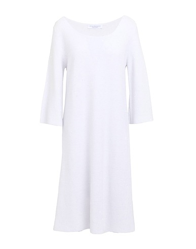 AMINA RUBINACCI Midi-Kleid Off white 70% Baumwolle, 28% Leinen, 2% Polyester