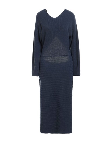 VICOLO Elegant dress Navy blue 40% Viscose, 30% Polyamide, 25% Wool, 5% Cashmere