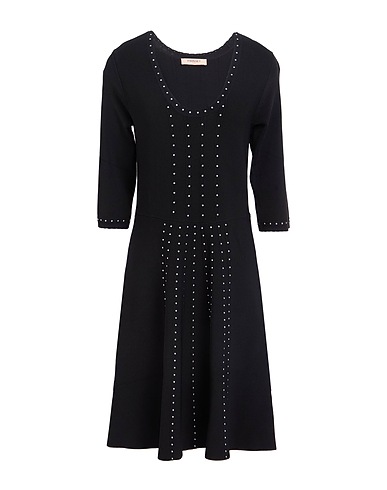 TWINSET Short dress Black 52% Viscose, 44% Polyamide, 4% Polyester