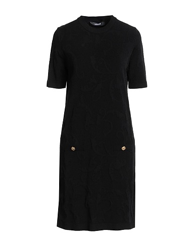VERSACE Midi dress Black 54% Viscose, 35% Cotton, 11% Polyester