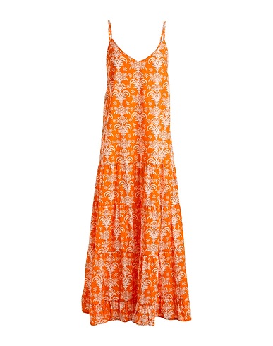 ANGELA MELE MILANO Long dress Orange 98% Cotton, 2% Elastane