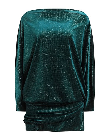 STEFANO DE LELLIS Short dress Emerald green 92% Polyester, 8% Textile fibers