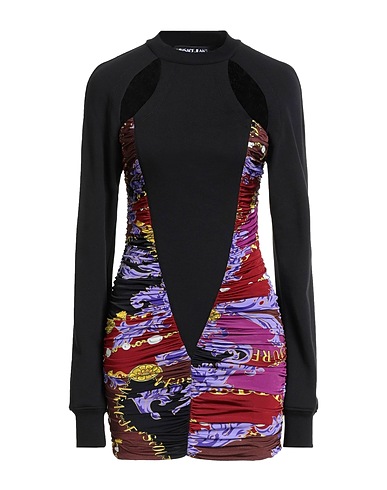 VERSACE JEANS COUTURE Sheath dress Black 96% Viscose, 4% Elastane, Cotton