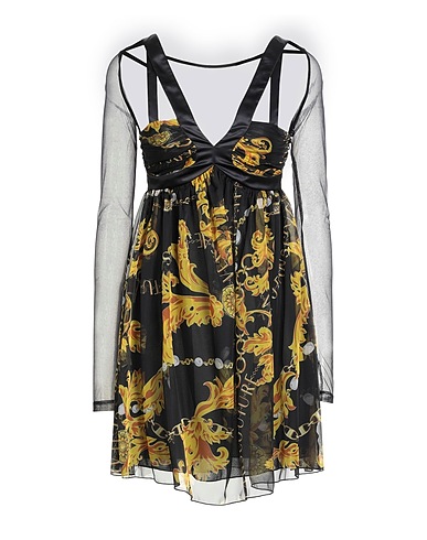 VERSACE JEANS COUTURE Short dress Black 100% Polyester, Polyamide, Elastane
