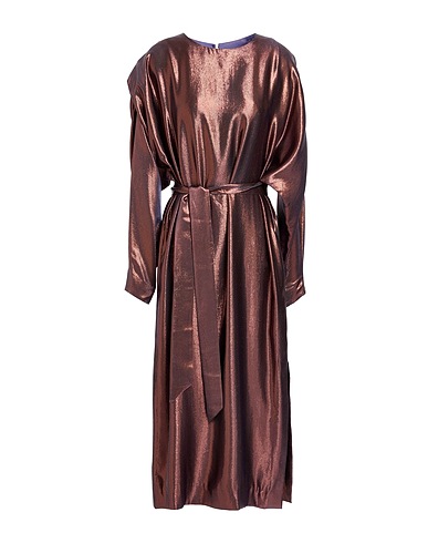 INDRESS Midi dress Bronze 68% Silk, 32% Polyester