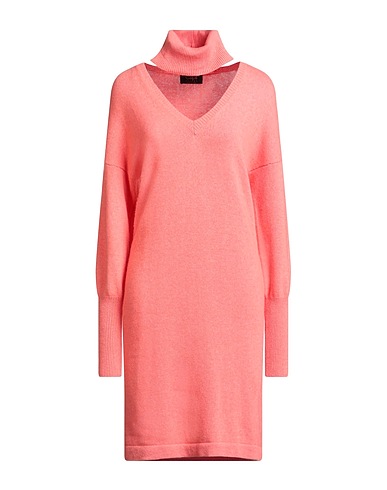 CLIPS Short dress TRICOT Salmon pink 40% Wool, 30% Viscose, 20% Polyamide, 10% Cashmere