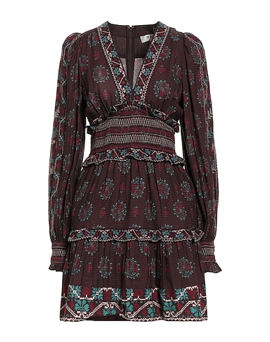 SEA Short dress Dark brown 54% Viscose, 46% Cotton