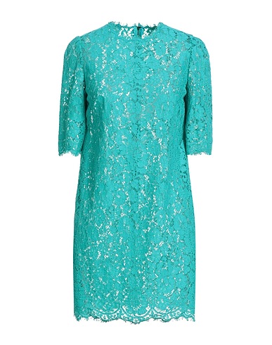 DOLCE&GABBANA Short dress Turquoise 50% Cotton, 41% Viscose, 9% Polyamide