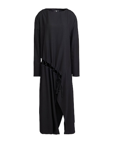 Y'S YOHJI YAMAMOTO Robe longue Noir 53% Rayonne, 47% Laine