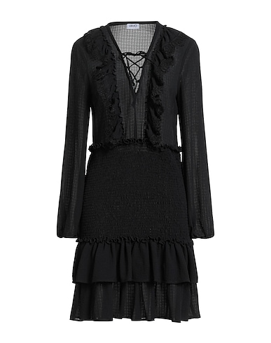 LIU •JO Short dress Black 98% Polyester, 2% Elastane, Polyamide, Viscose, Cotton