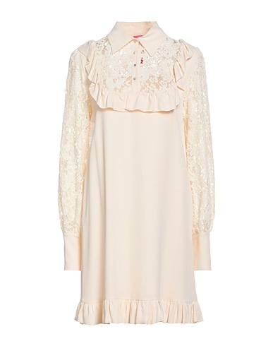 PINK MEMORIES Shirt dress Cream 94% Viscose, 6% Elastane