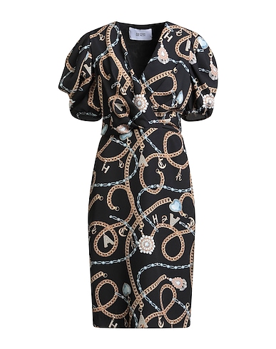 SILVIAN HEACH Midi dress Black 92% Polyester, 8% Elastane