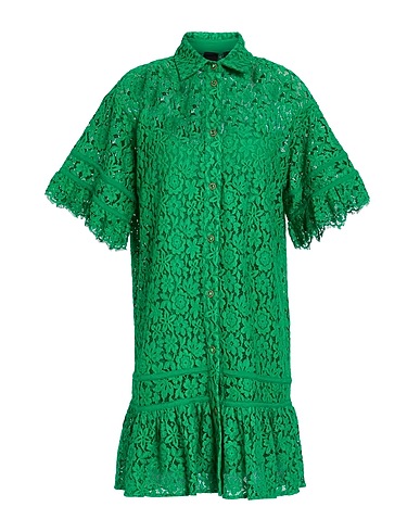 PINKO Shirt dress Green 44% Polyamide, 31% Cotton, 25% Viscose, Polyester