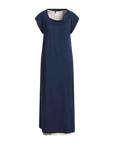 OTTOD'AME Long dress Navy blue 92% Cotton, 8% Elastane