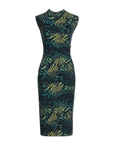 DIANE VON FURSTENBERG Elegant dress Emerald green 87% Viscose, 10% Nylon, 3% Elastane