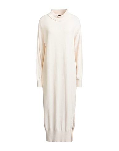 AKEP Midi dress Cream 45% Viscose, 25% Merino Wool, 25% Polyamide, 5% Cashmere
