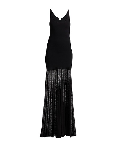 TOTEME Long dress Black 79% Viscose, 16% Polyester, 4% Polyamide, 1% Elastane