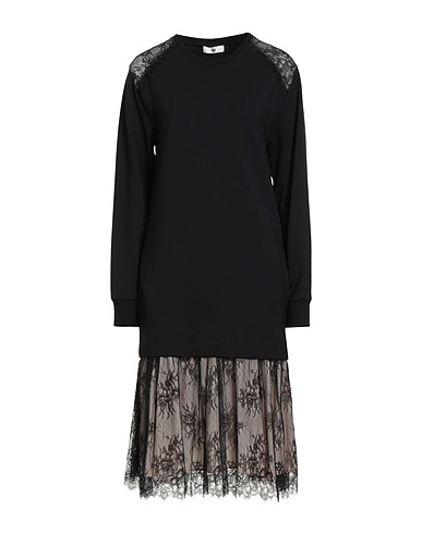 TWINSET Midi dress U&B Black 68% Viscose, 27% Polyamide, 5% Elastane