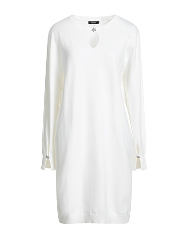 RELISH Vestito corto Bianco 50% Viscosa, 30% Poliestere, 20% Poliammide