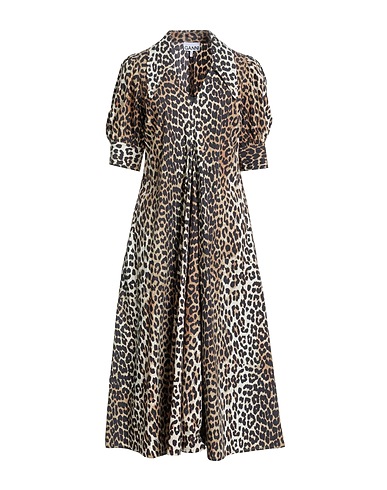 GANNI Midi dress Sand 100% Organic cotton