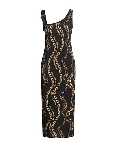 VERSACE JEANS COUTURE Long dress Black 94% Cotton, 6% Elastane