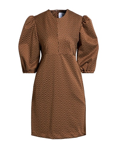 SILVIAN HEACH Kurzes Kleid Braun 60% Polyester, 35% Polyamid, 5% Elastan