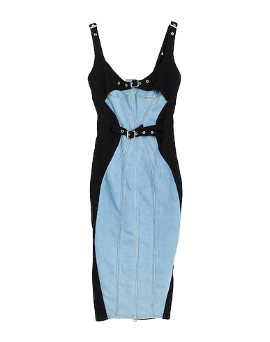 MUGLER Denim dress Blue 72% Cotton, 28% Elastomultiester, Elastane