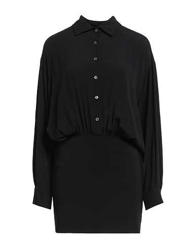 JUCCA Shirt dress Black 69% Acetate, 31% Silk, Viscose, Elastane