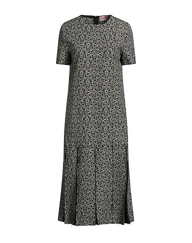 ICEBERG Midi dress Black 60% Cotton, 28% Polyamide, 9% Polyester, 3% Elastane