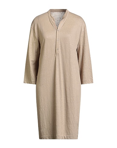 MAJESTIC FILATURES Midi dress Khaki 94% Linen, 6% Elastane