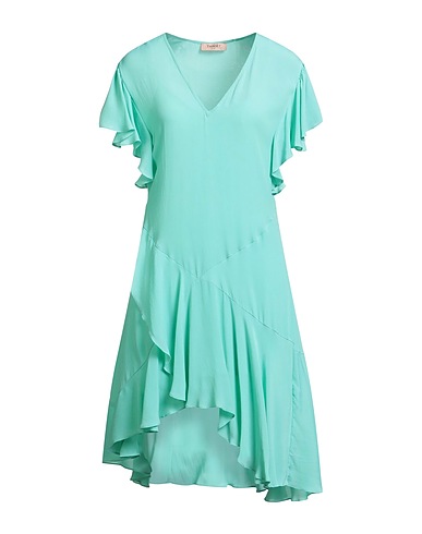 TWINSET Short dress Turquoise 65% Viscose, 35% Silk