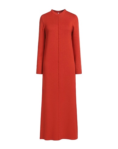 LIVIANA CONTI Knit dress Rust 100% Virgin Wool