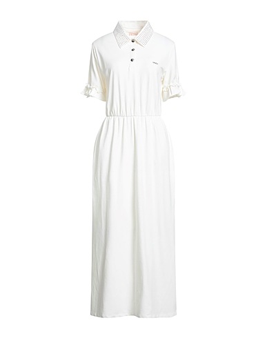 LIU •JO Long dress Ivory Cotton, Elastane