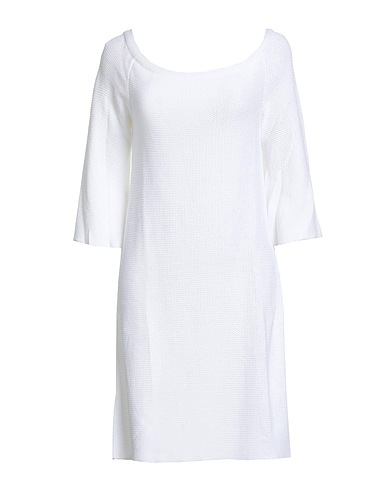 BASE MILANO Vestito corto Bianco 100% Cotone