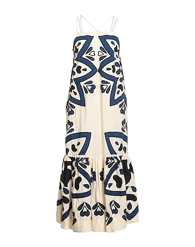 SEA Midi dress Ivory 88% Cotton, 12% Linen