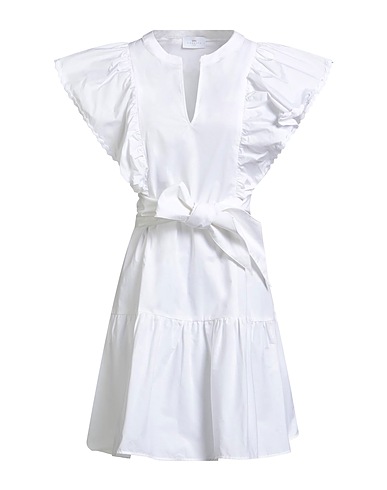 NENETTE Short dress White 95% Cotton, 5% Elastane