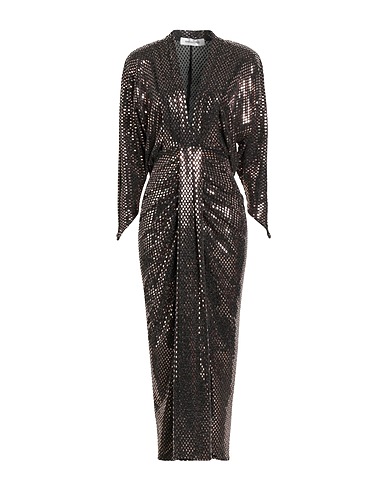 NINEMINUTES Long dress Black 87% Nylon, 7% Metallic fiber, 6% Elastane