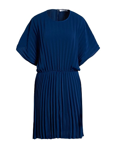 SAMSØE Φ SAMSØE Pleated dress Navy blue 100% Recycled polyester