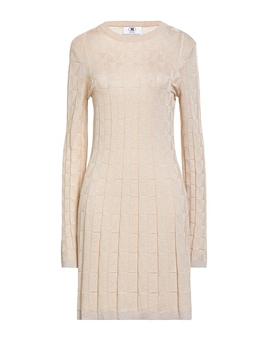 M MISSONI Kurzes Kleid Beige 88% Viskose, 7% Metallfaser, 5% Polyester