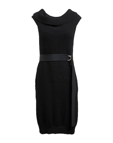 SEMICOUTURE Short dress Black 80% Wool, 20% Polyamide