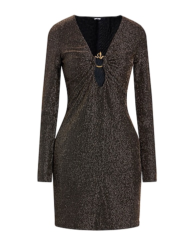 JUST CAVALLI Sheath dress ORO 85% Polyester, 10% Metallic Polyester, 5% Elastane