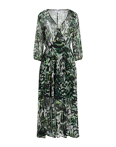 MORGAN DE TOI Midi dress Green 54% Recycled polyester, 46% Polyester