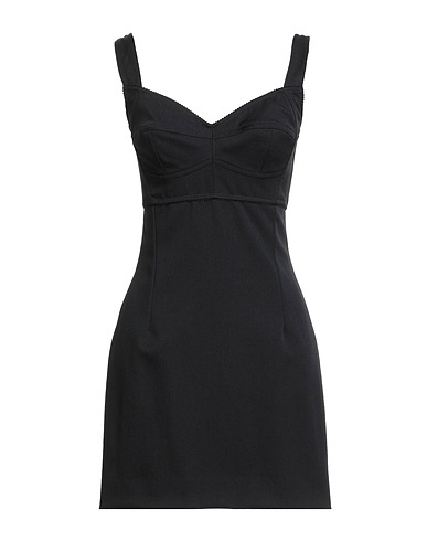 DOLCE&GABBANA Kurzes Kleid Schwarz 80% Schurwolle, 17% Polyamid, 3% Elastan